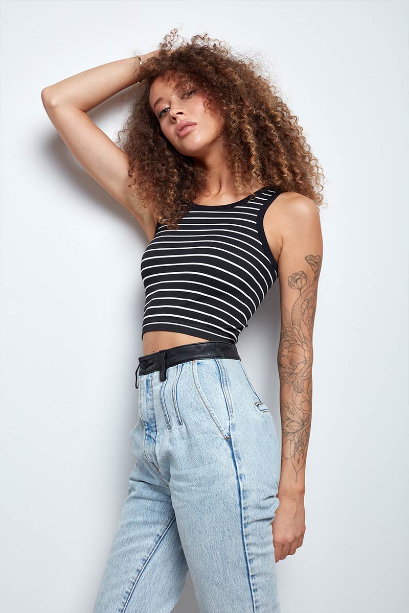 YOUME T3006 Tank Seamless Stripe Top